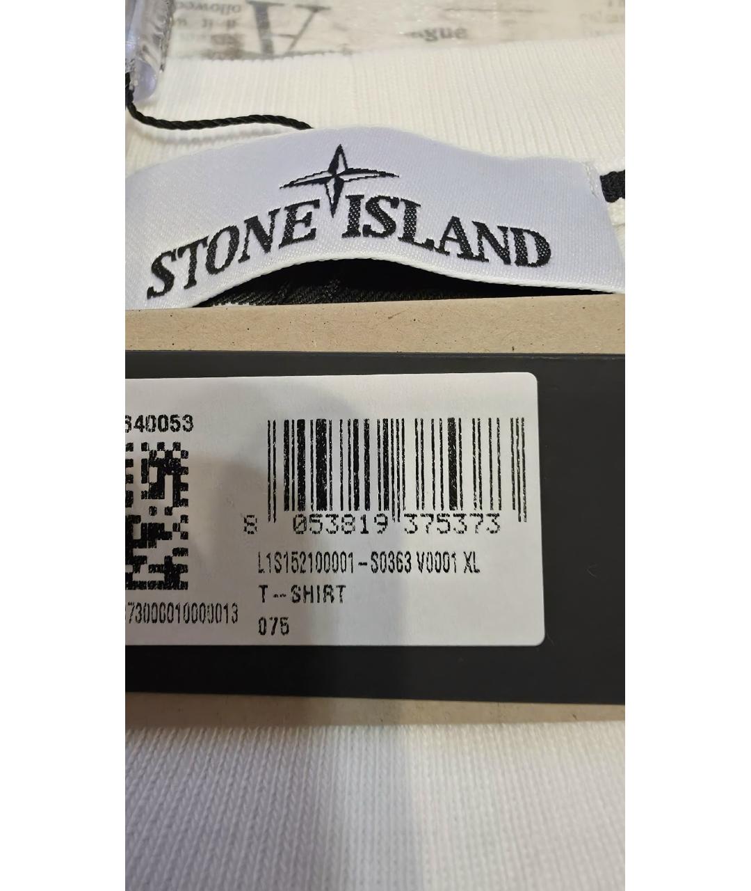 STONE ISLAND Белая хлопковая футболка, фото 6