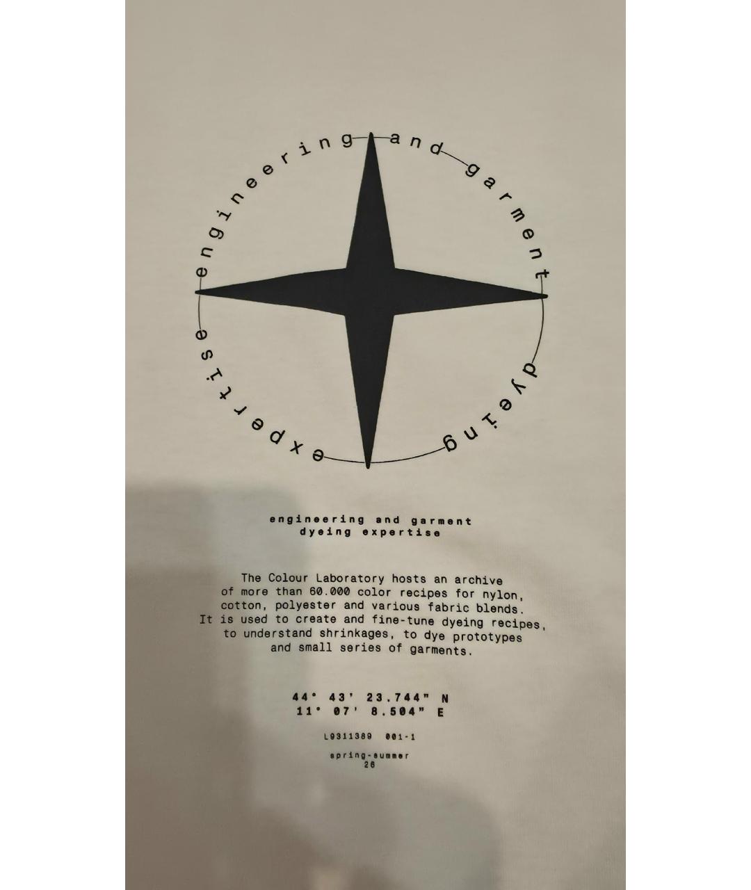 STONE ISLAND Белая хлопковая футболка, фото 5