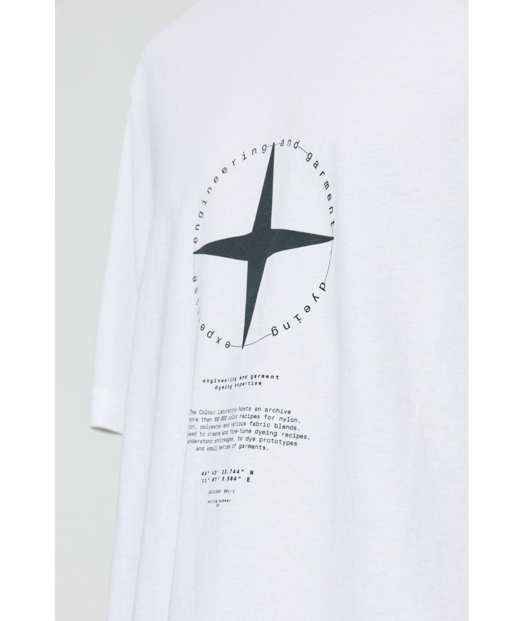 STONE ISLAND Белая хлопковая футболка, фото 2