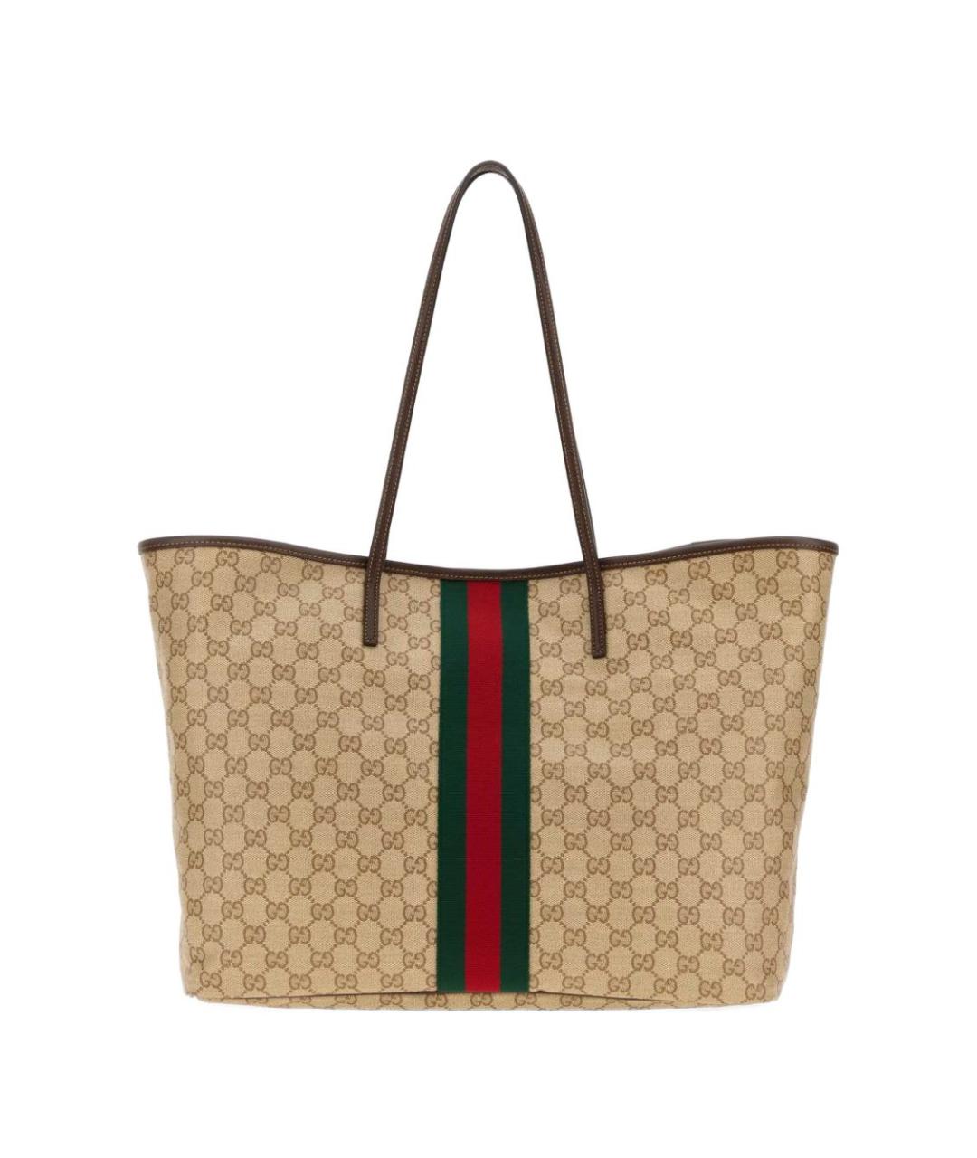 GUCCI Бежевая сумка тоут из канвы, фото 5