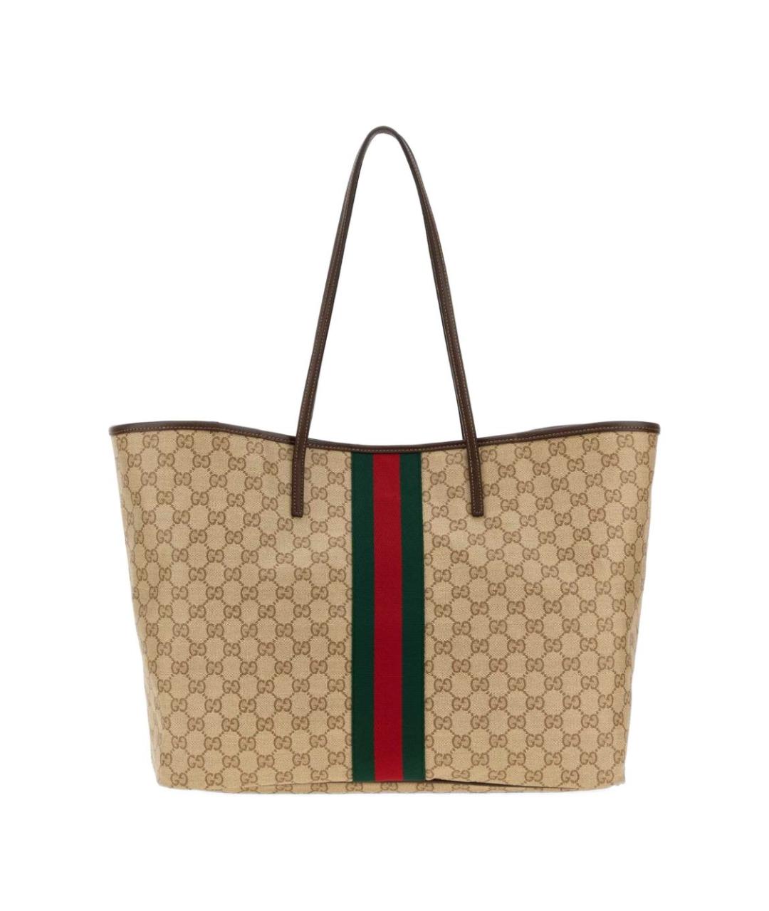 GUCCI Бежевая сумка тоут из канвы, фото 3