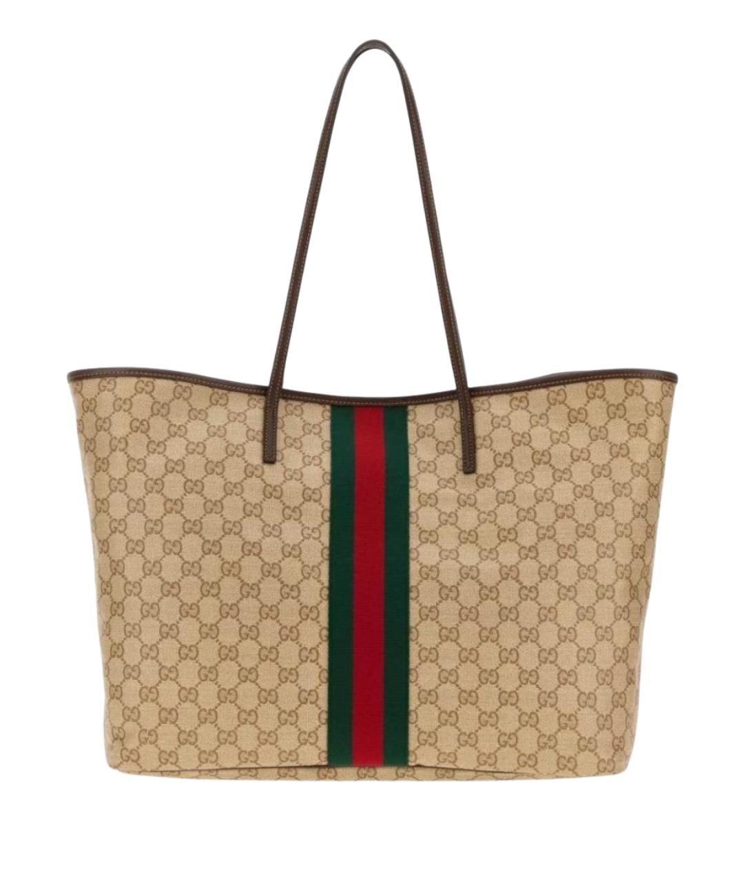 GUCCI Бежевая сумка тоут из канвы, фото 1