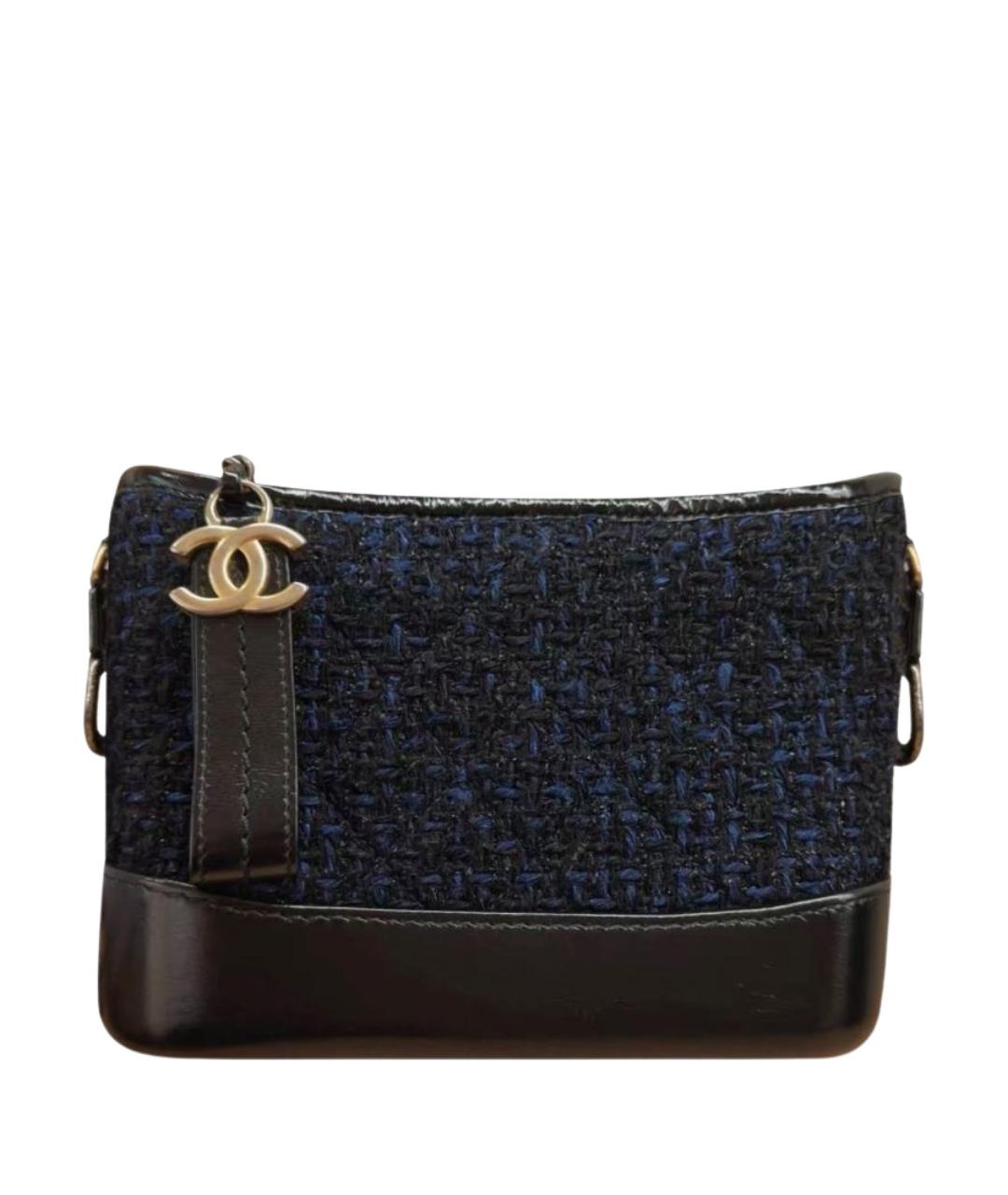 CHANEL Темно-синяя твидовая сумка через плечо, фото 10