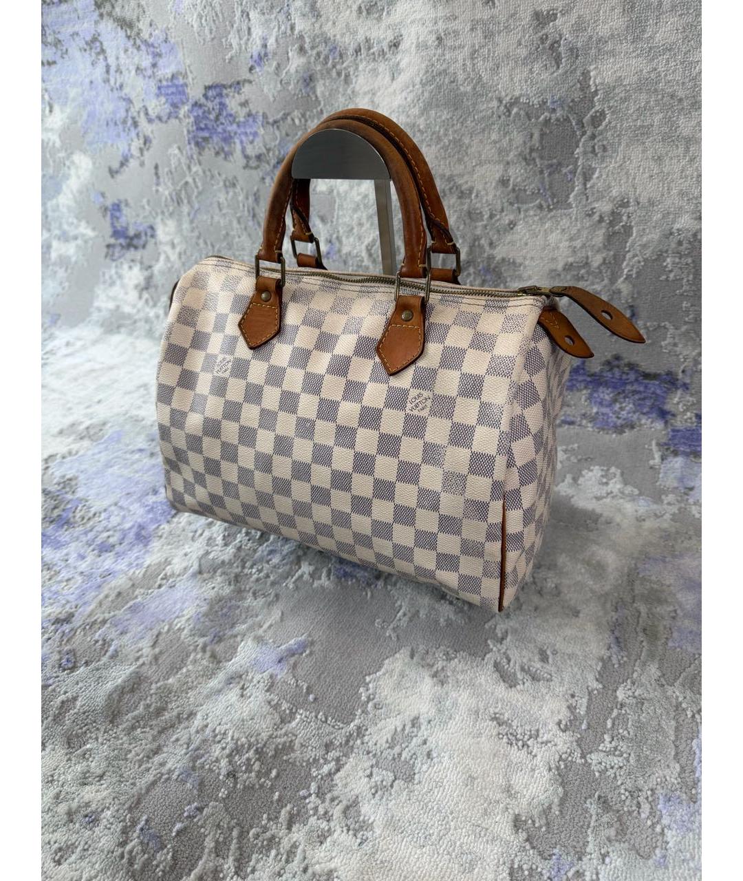 LOUIS VUITTON Белая сумка с короткими ручками из канвы, фото 2
