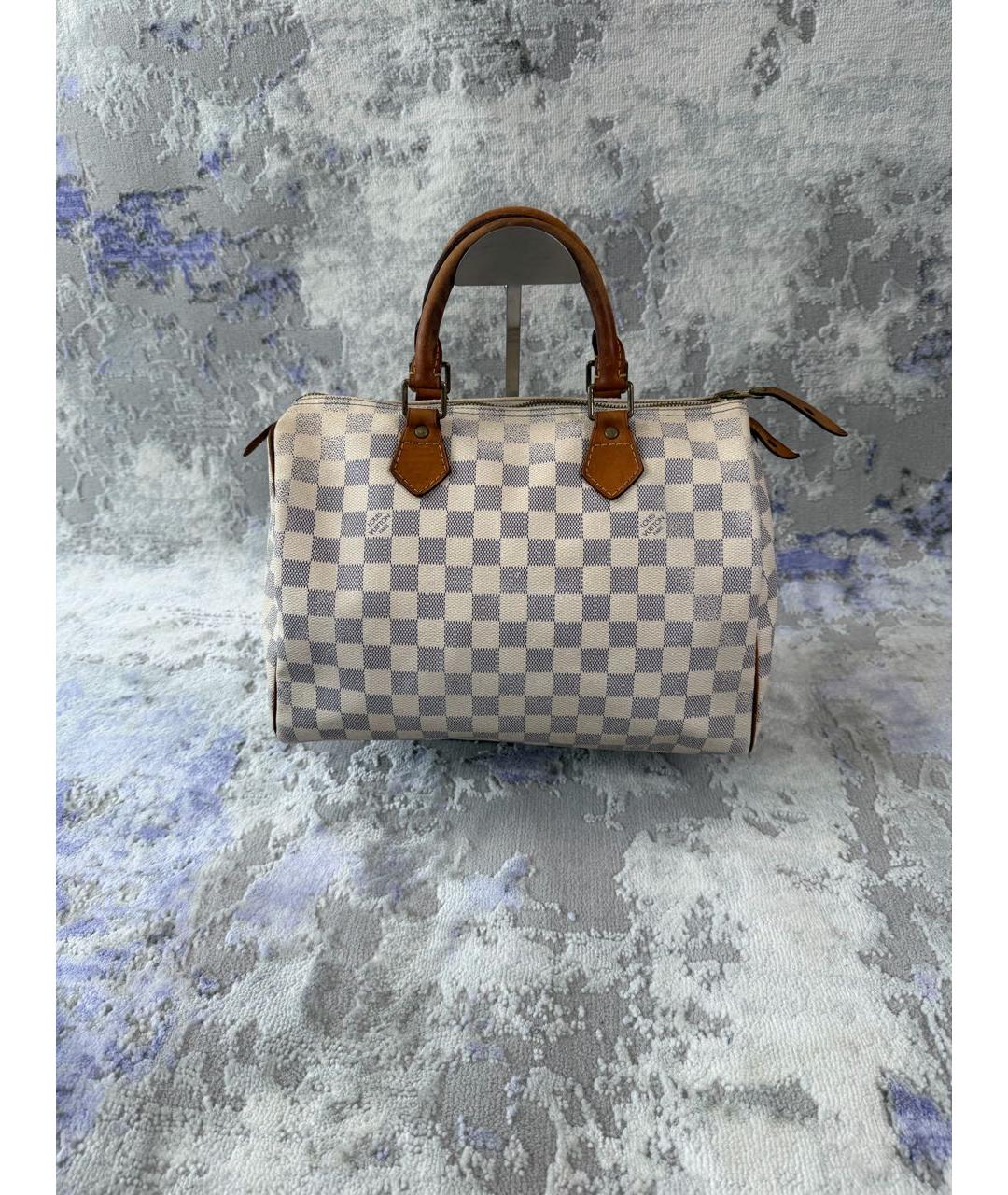 LOUIS VUITTON Белая сумка с короткими ручками из канвы, фото 8