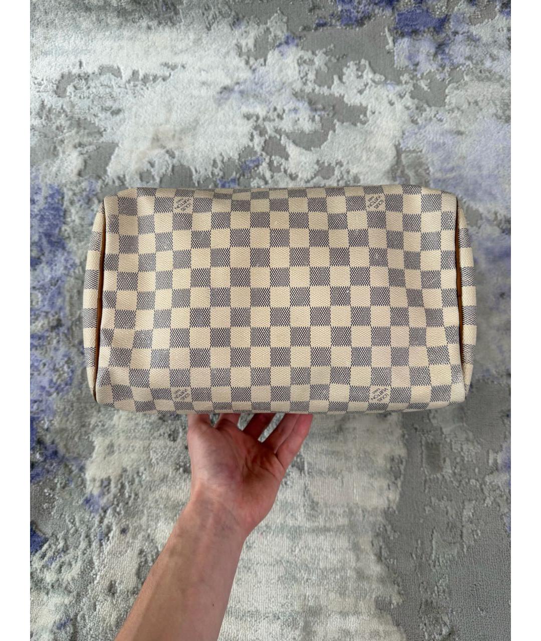 LOUIS VUITTON Белая сумка с короткими ручками из канвы, фото 6