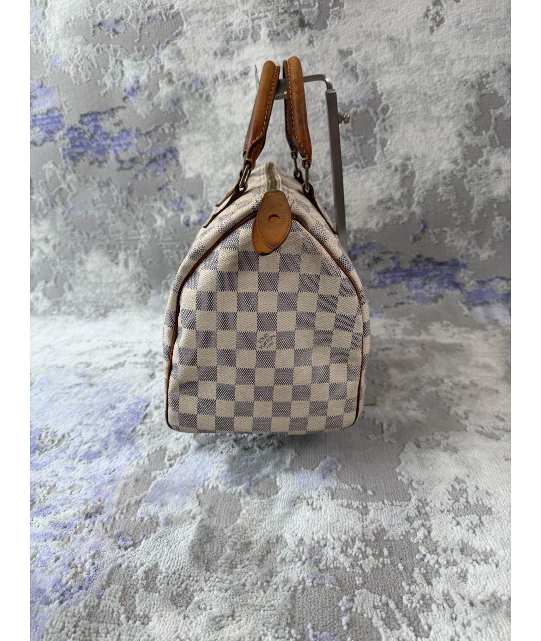 LOUIS VUITTON Белая сумка с короткими ручками из канвы, фото 4