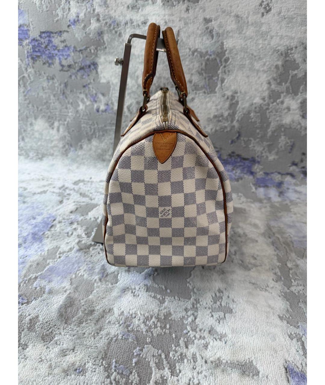 LOUIS VUITTON Белая сумка с короткими ручками из канвы, фото 5