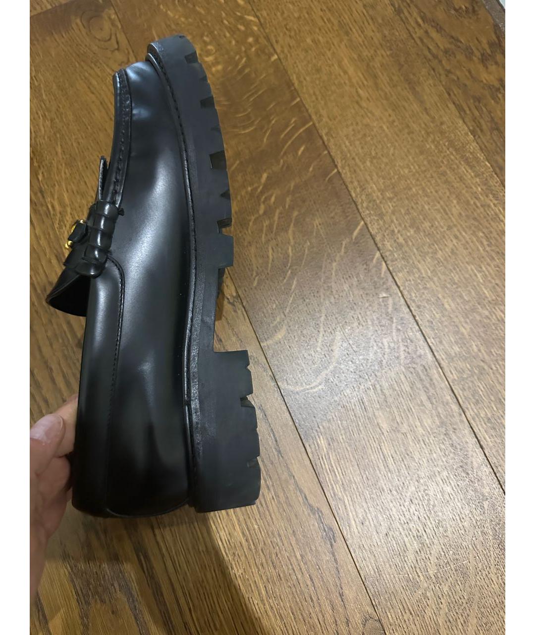 CELINE Черные кожаные лоферы, фото 3