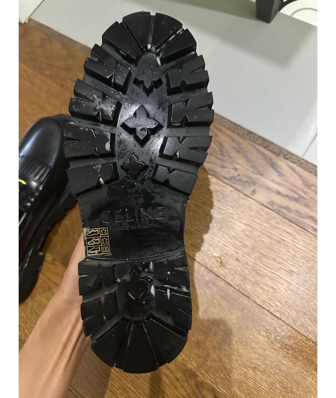 CELINE Черные кожаные лоферы, фото 5