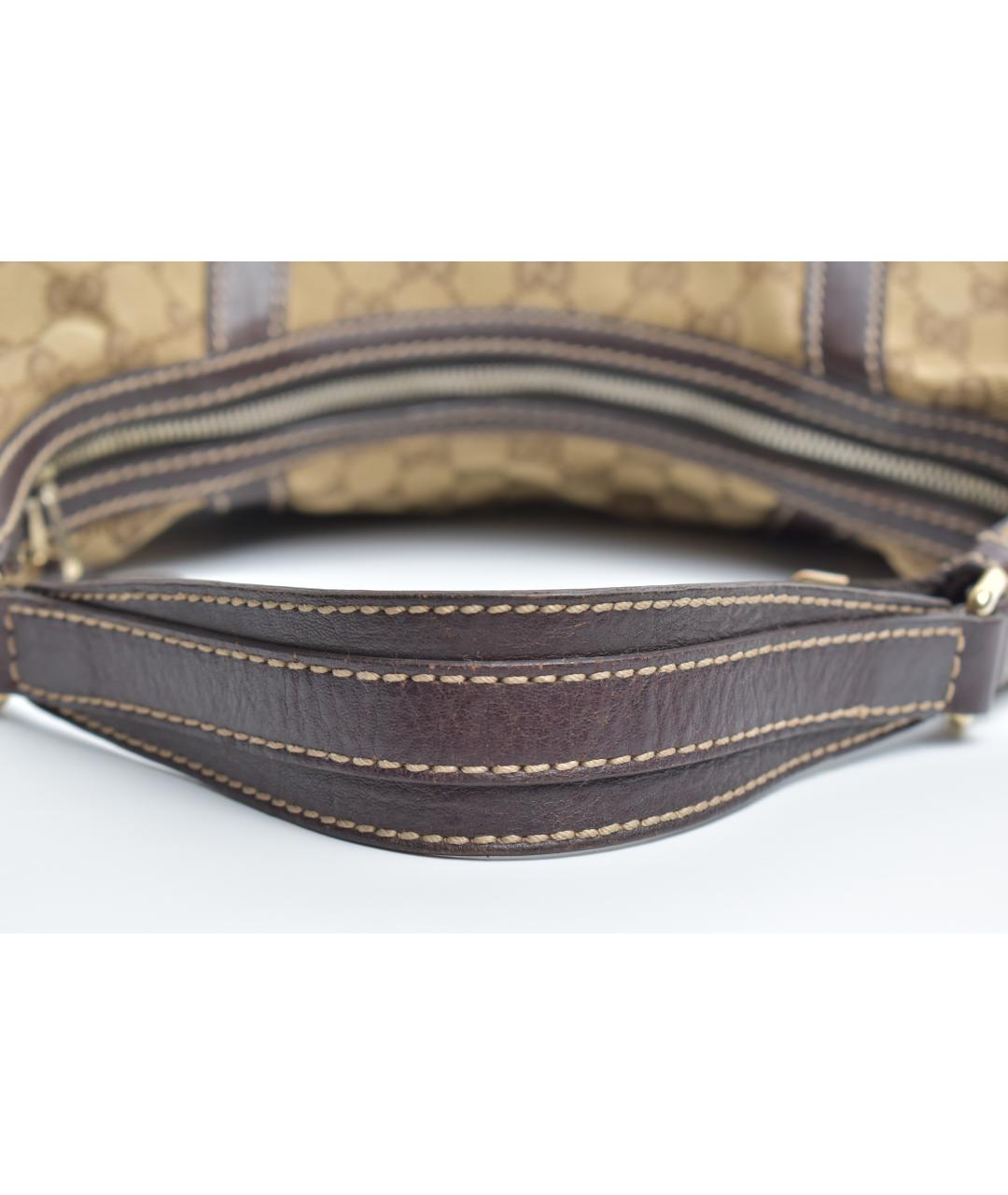 GUCCI Бежевая сумка через плечо из канвы, фото 6