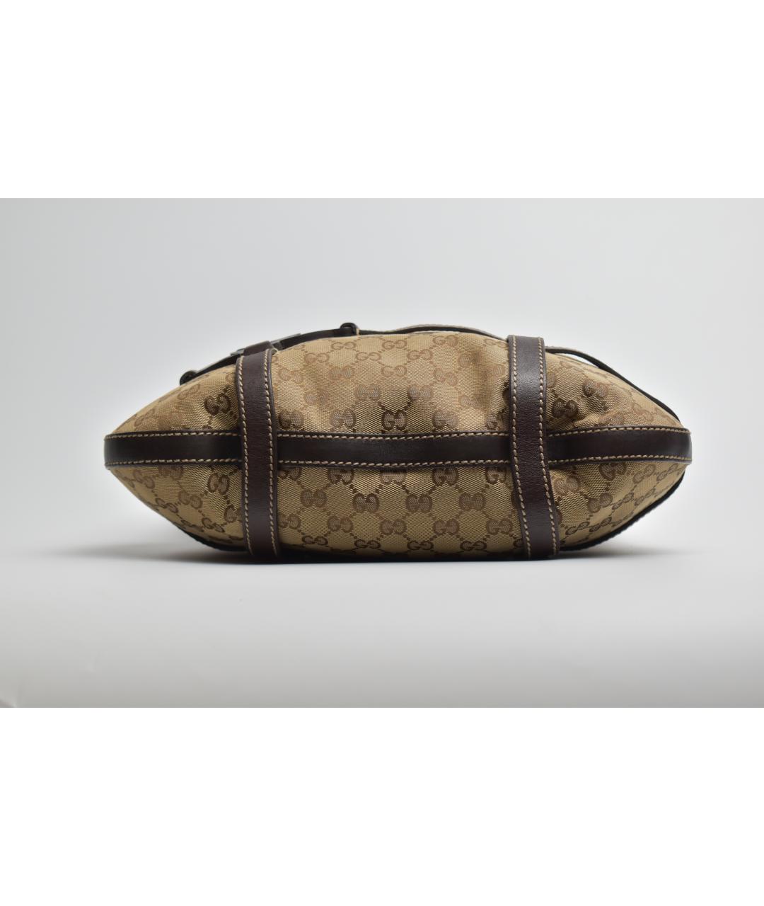 GUCCI Бежевая сумка через плечо из канвы, фото 5