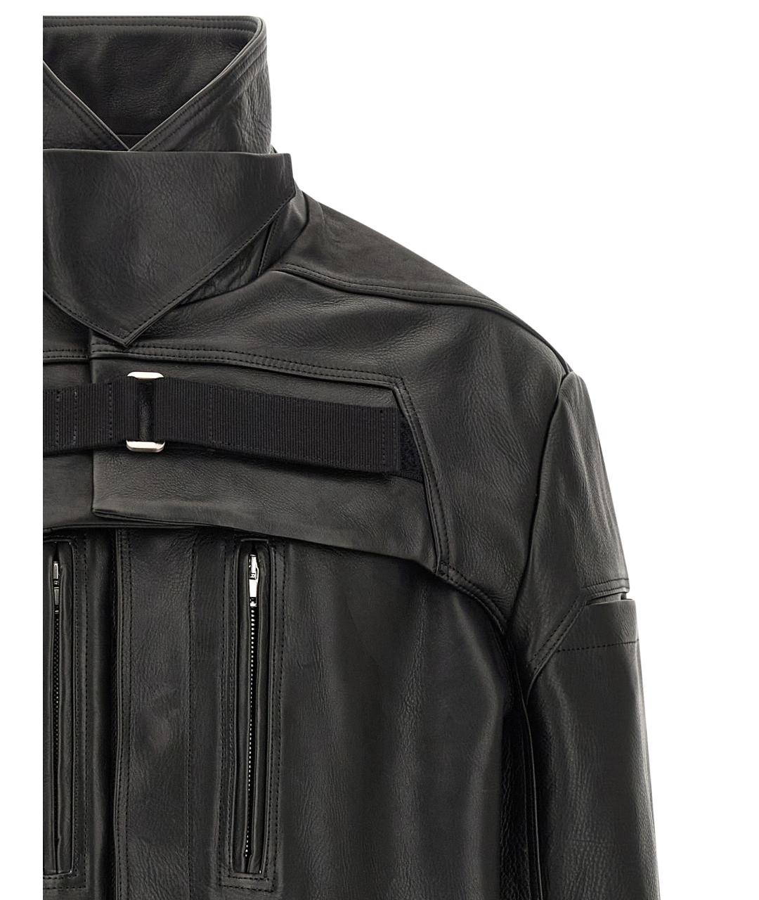 RICK OWENS Черная кожаная куртка, фото 4