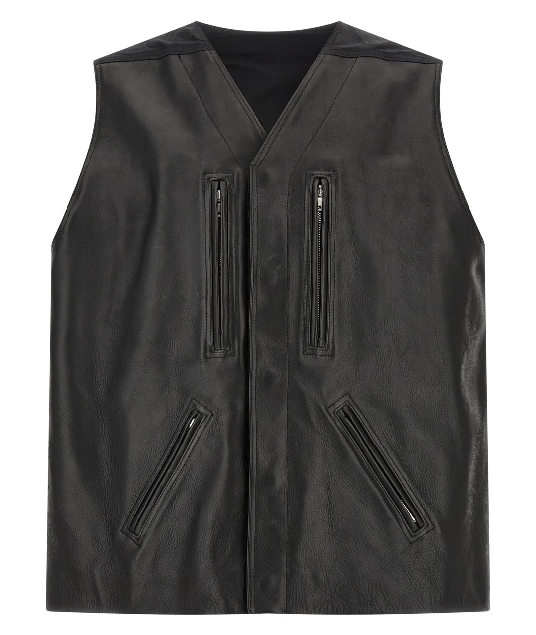 RICK OWENS Черная кожаная куртка, фото 2