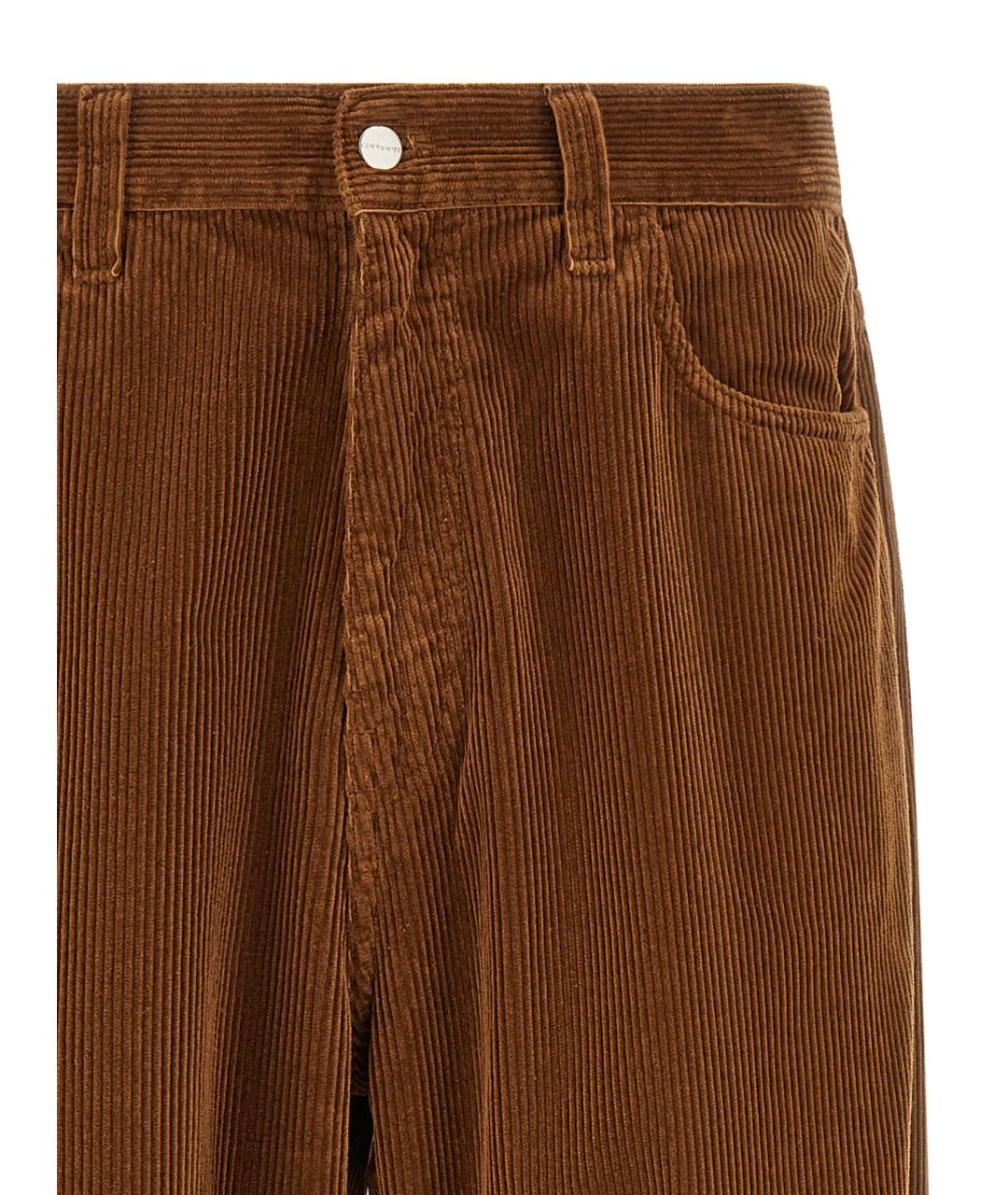 CARHARTT WIP Коричневые хлопковые повседневные брюки, фото 3