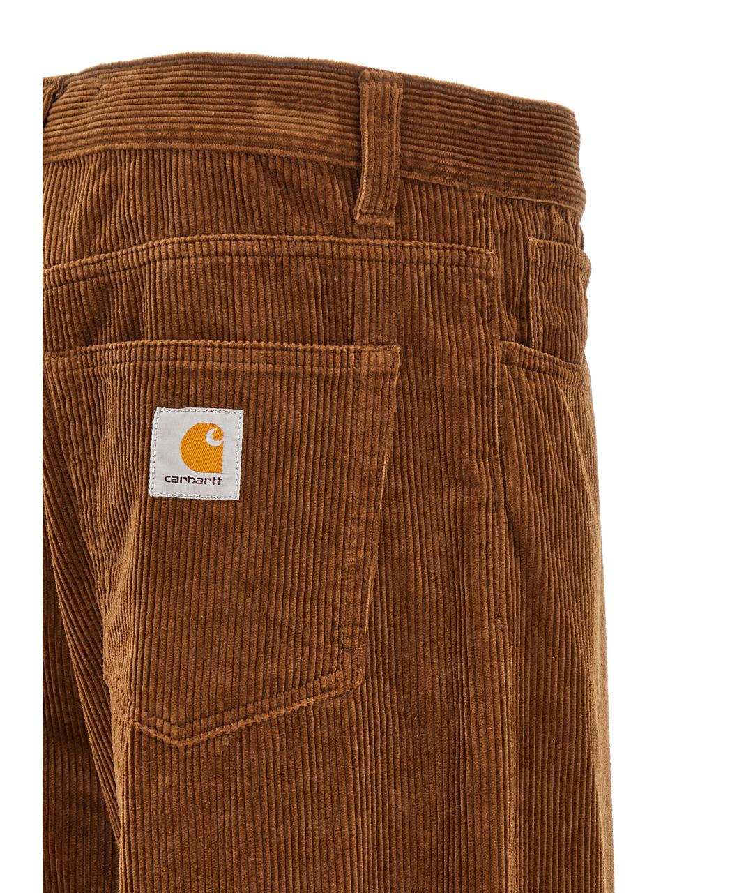 CARHARTT WIP Коричневые хлопковые повседневные брюки, фото 4