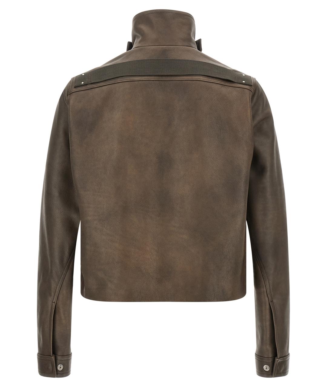 RICK OWENS Коричневая кожаная куртка, фото 2