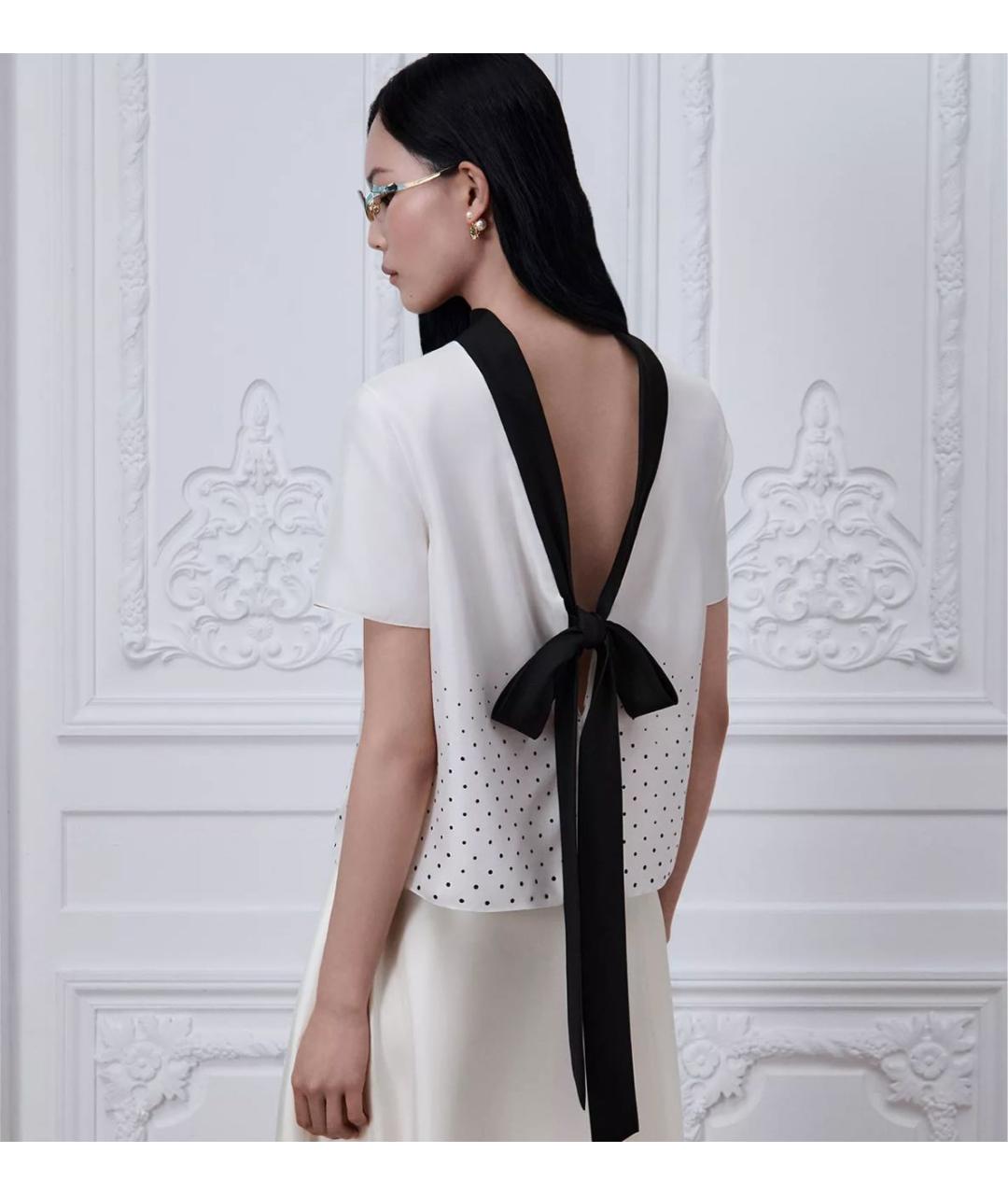 CHRISTIAN DIOR Белая шелковая блузы, фото 5