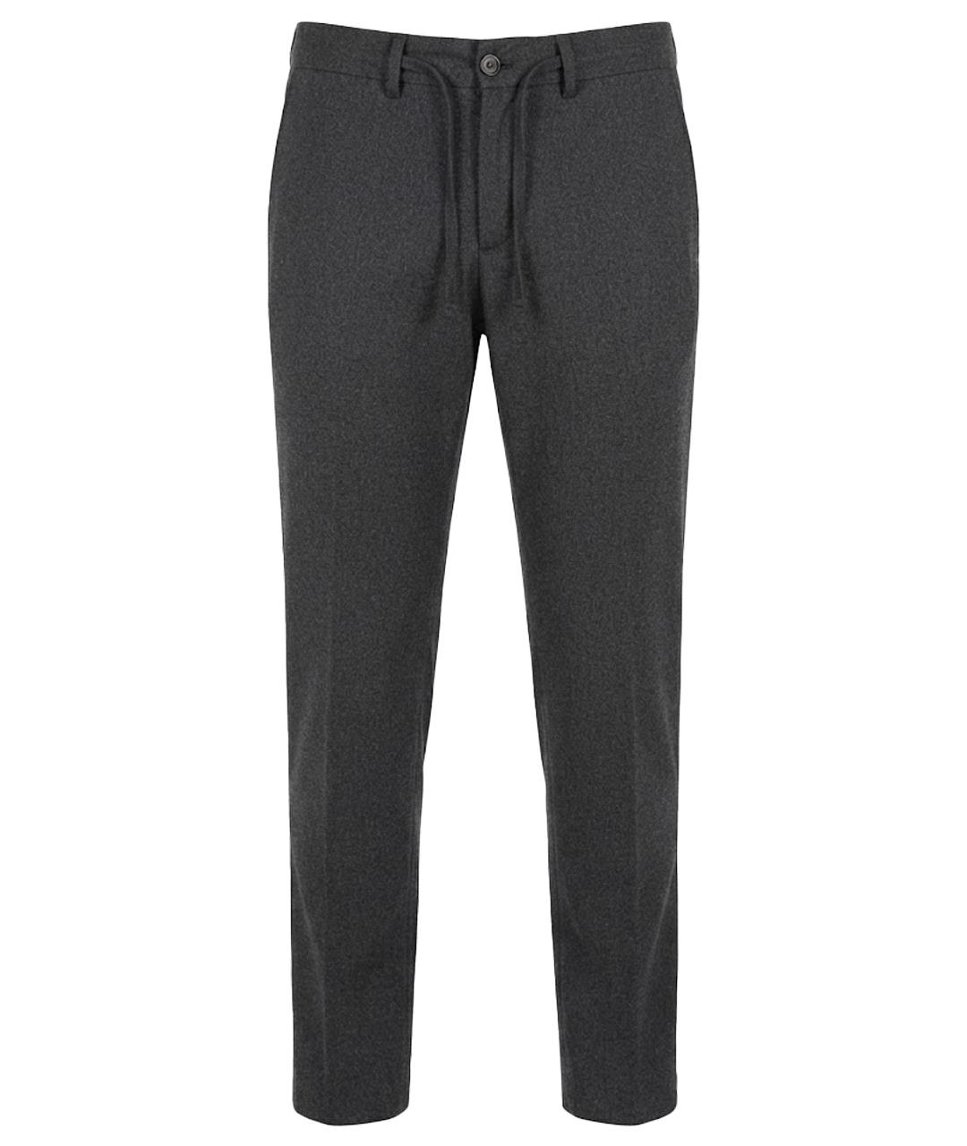 CANALI Антрацитовые шерстяные классические брюки, фото 1