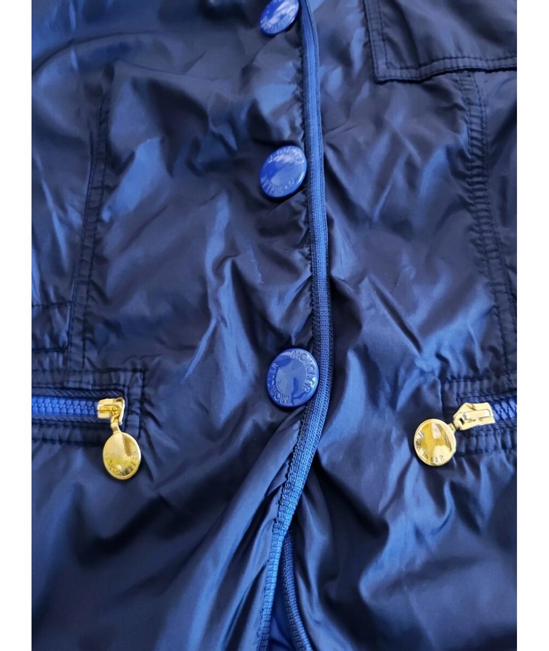 MONCLER Синяя нейлоновая куртка, фото 5