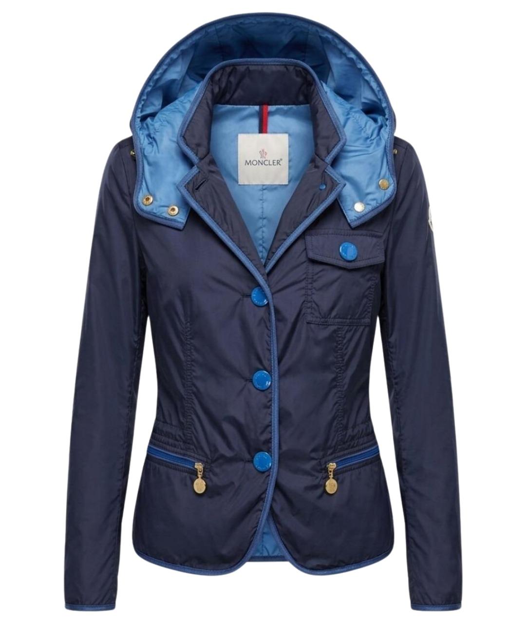 MONCLER Синяя нейлоновая куртка, фото 1
