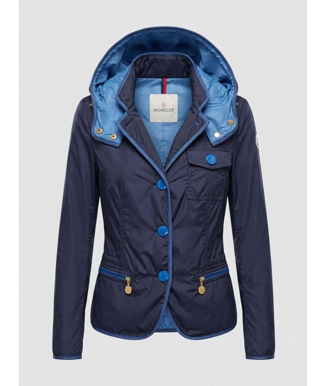 MONCLER Синяя нейлоновая куртка, фото 9