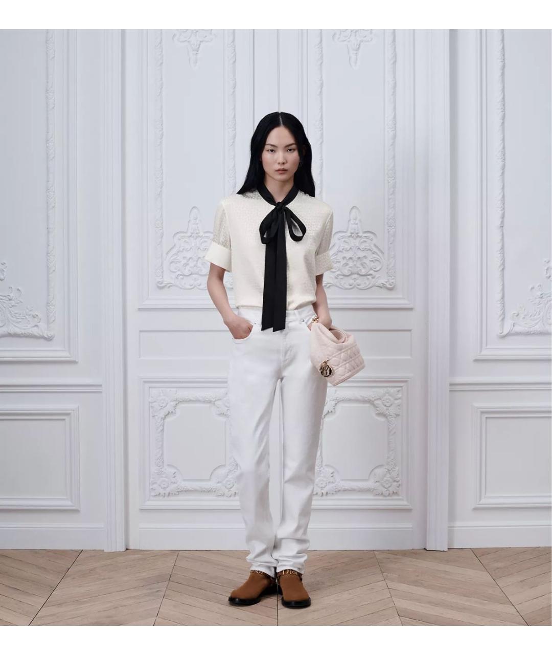 CHRISTIAN DIOR Белая шелковая блузы, фото 2