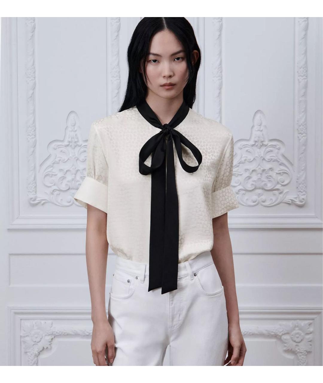 CHRISTIAN DIOR Белая шелковая блузы, фото 3