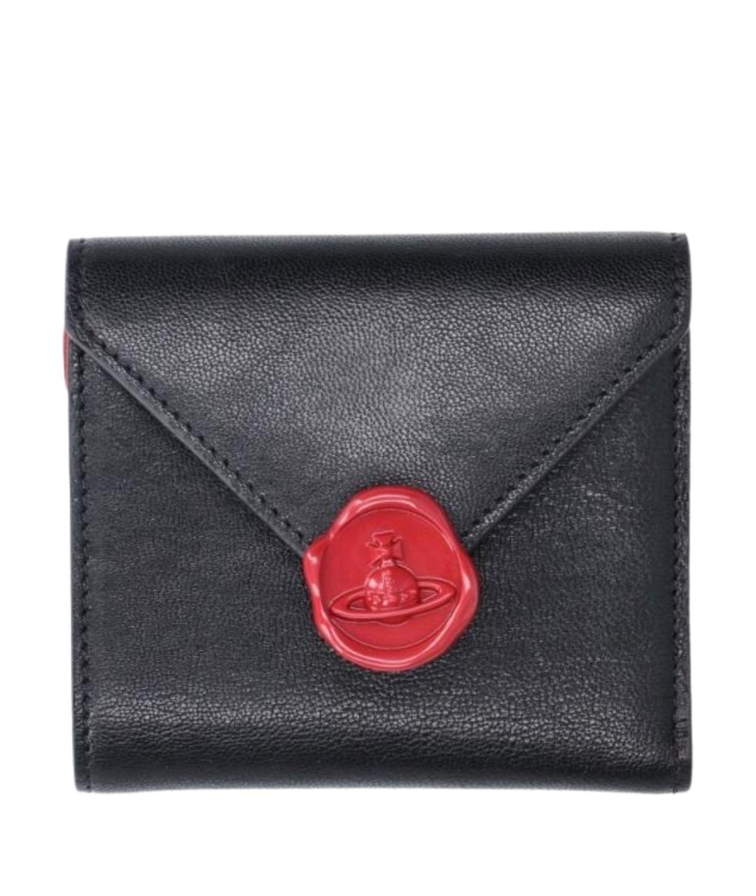 VIVIENNE WESTWOOD Черный кожаный кошелек, фото 1