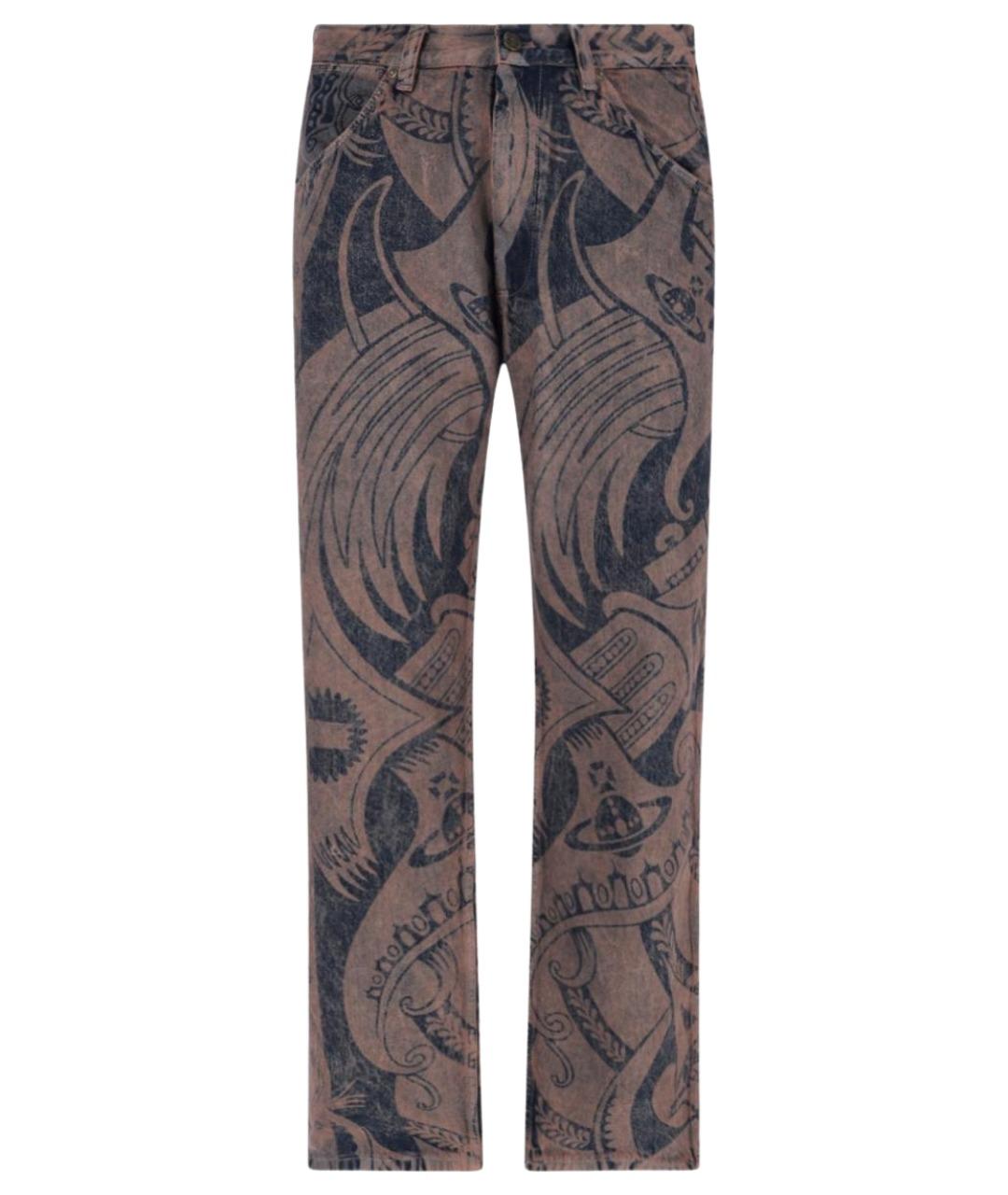 VIVIENNE WESTWOOD Коричневые хлопковые прямые джинсы, фото 1