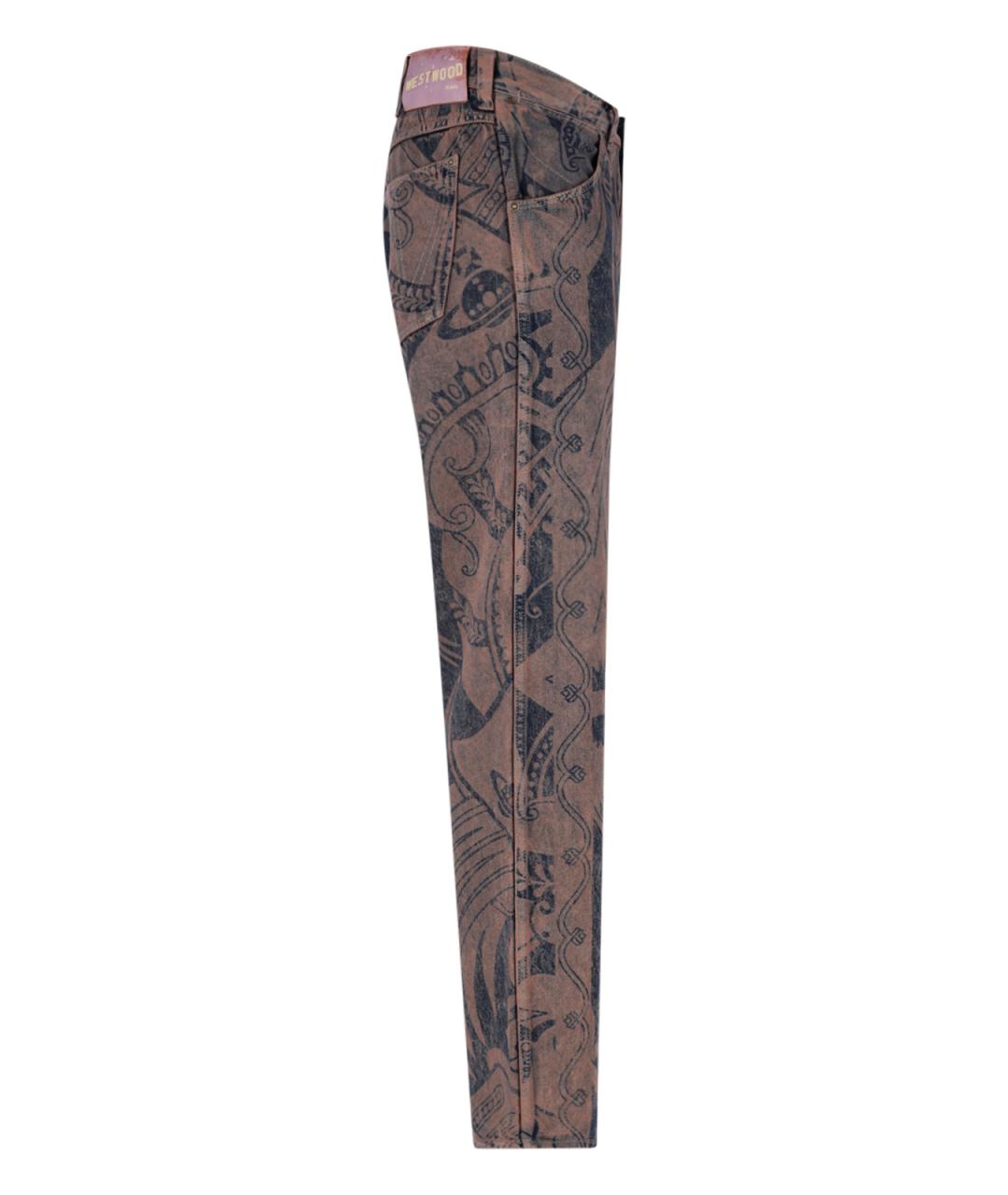 VIVIENNE WESTWOOD Коричневые хлопковые прямые джинсы, фото 2