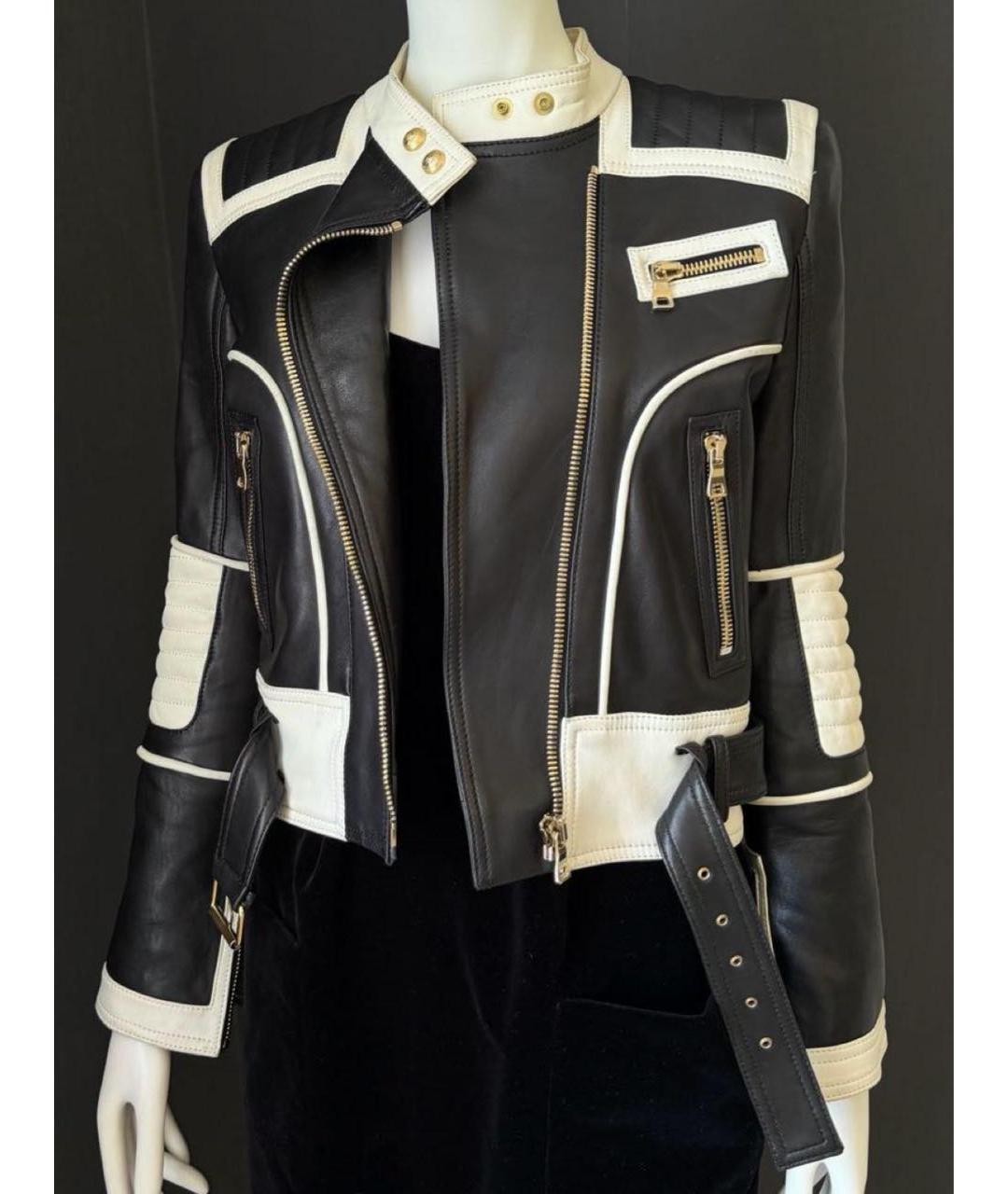 BALMAIN Черная кожаная куртка, фото 2