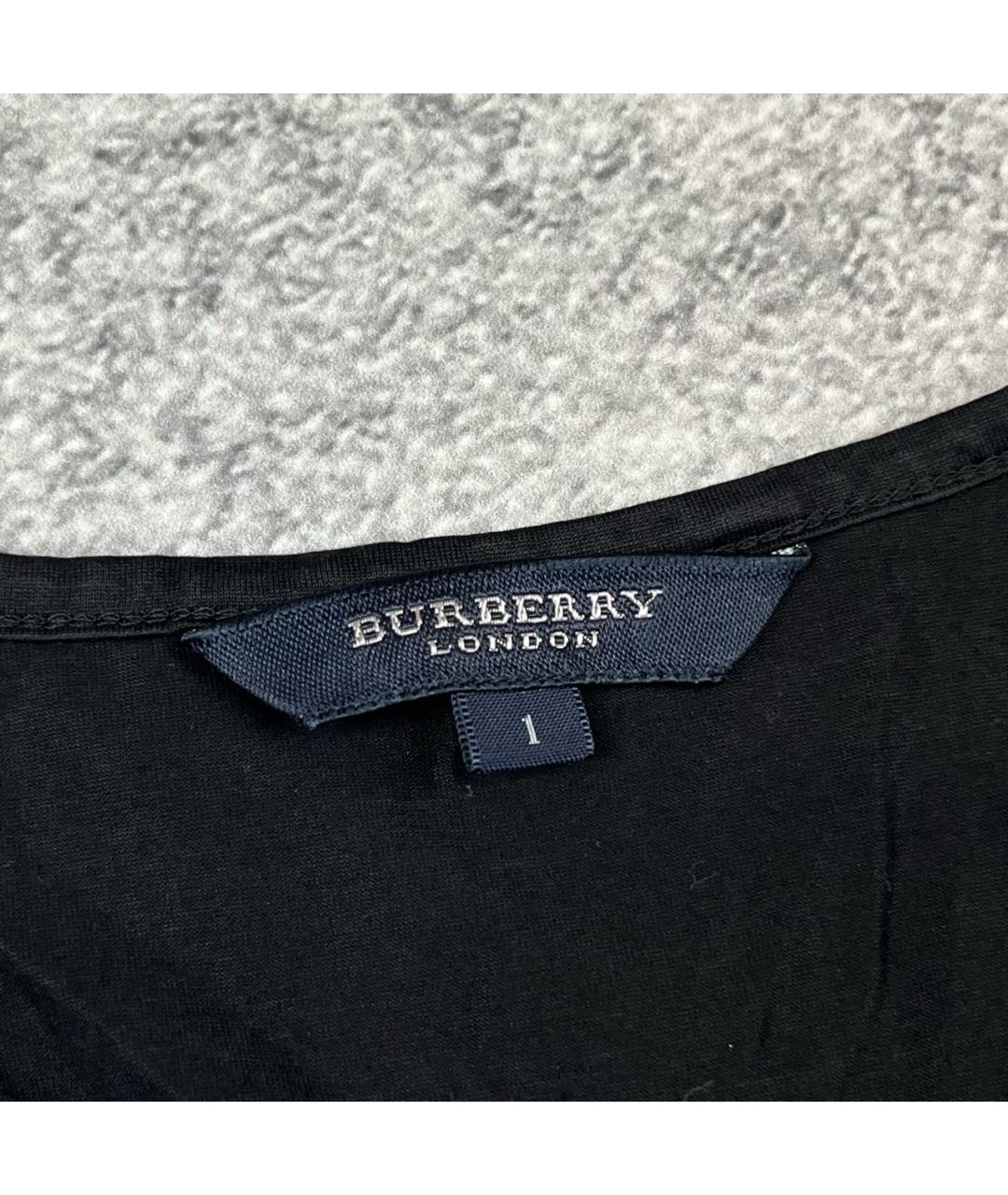 BURBERRY Черная хлопковая футболка, фото 3