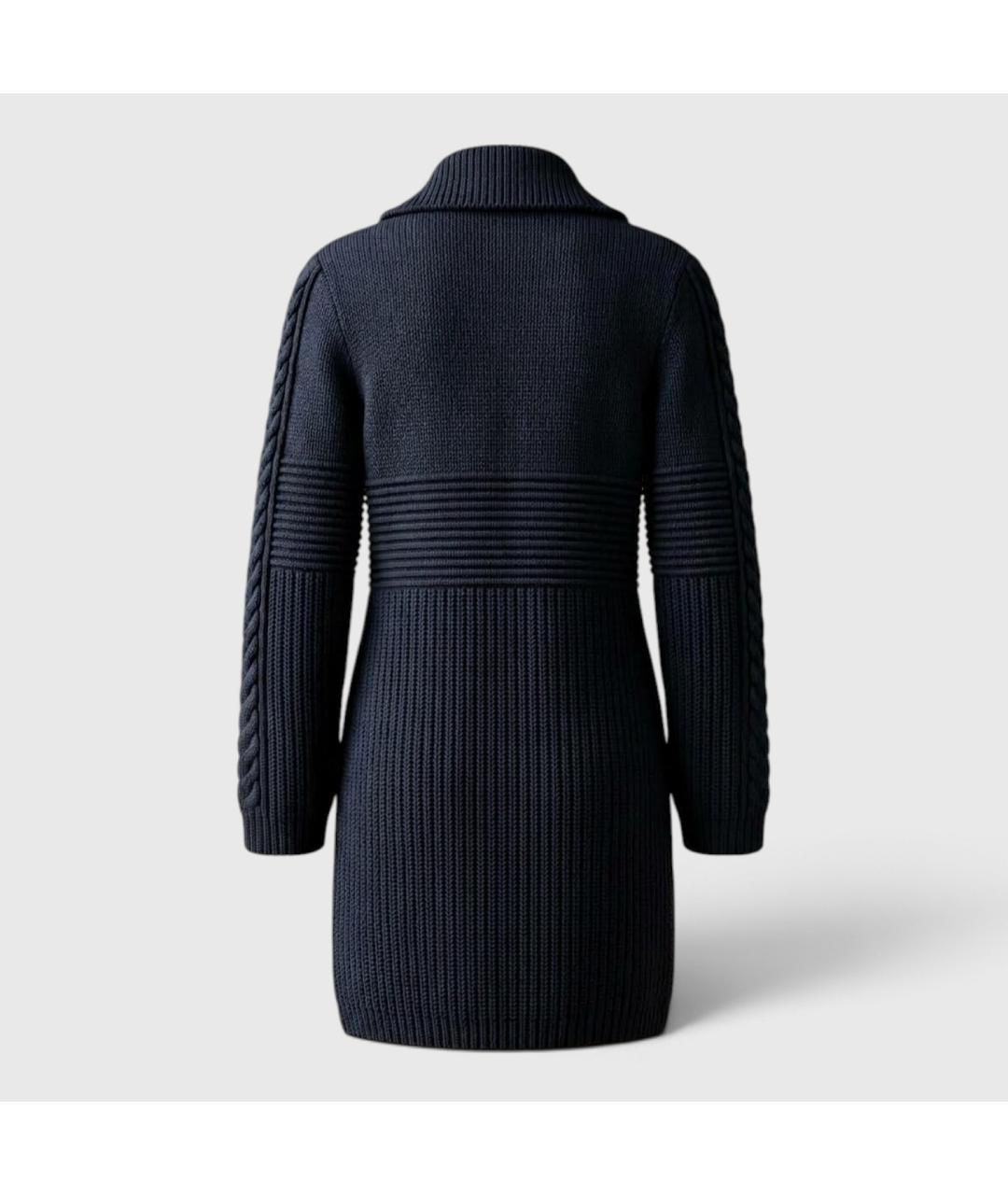 SONIA RYKIEL Темно-синее шерстяное пальто, фото 2