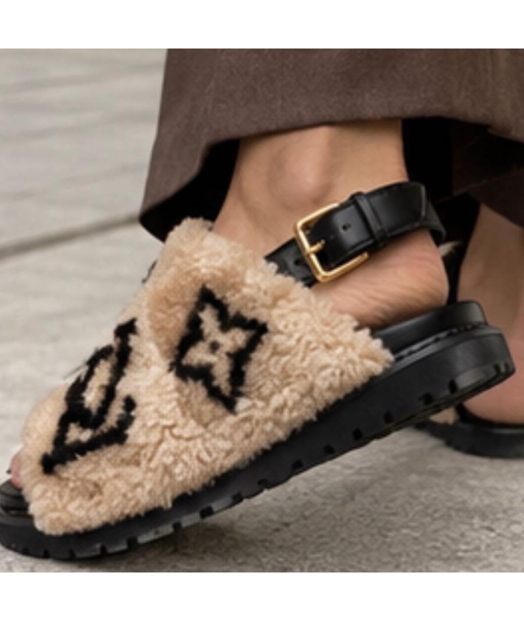 LOUIS VUITTON Бежевые сандалии, фото 4
