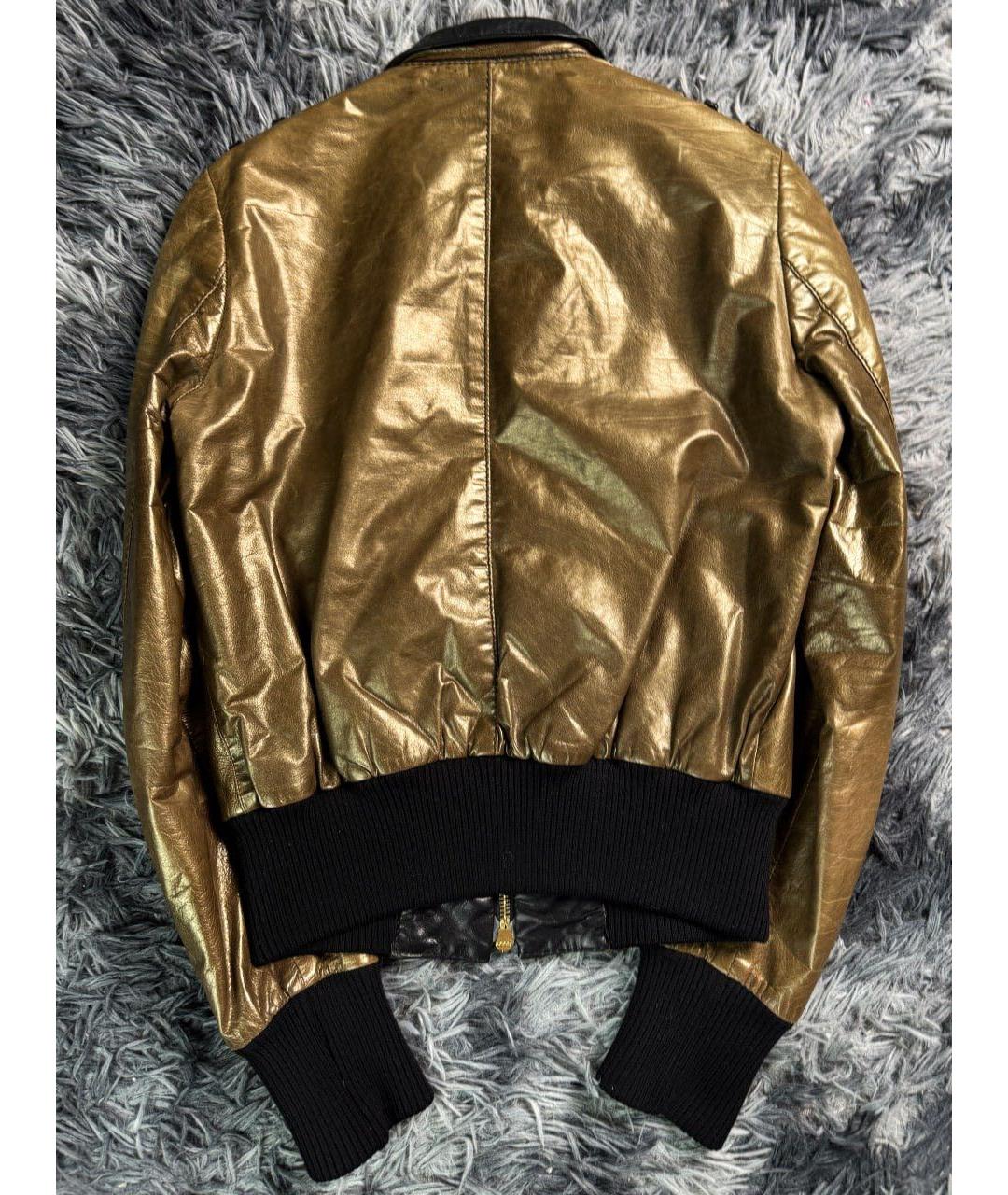GUCCI Золотая кожаная куртка, фото 2