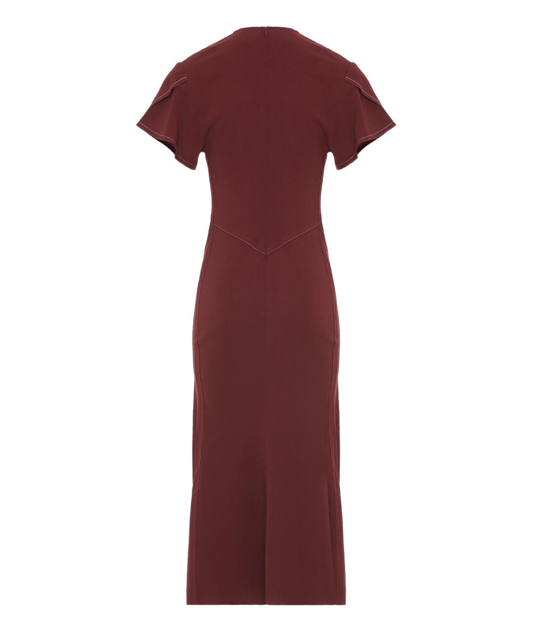 VICTORIA BECKHAM Бордовое вискозное платье, фото 2
