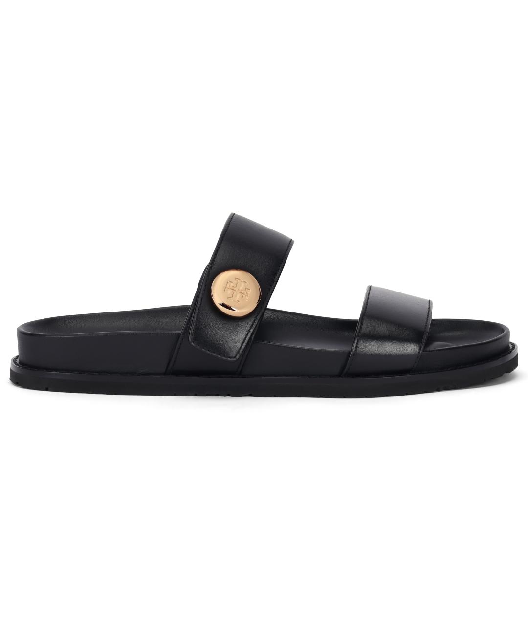 TORY BURCH Черные кожаные сандалии, фото 2
