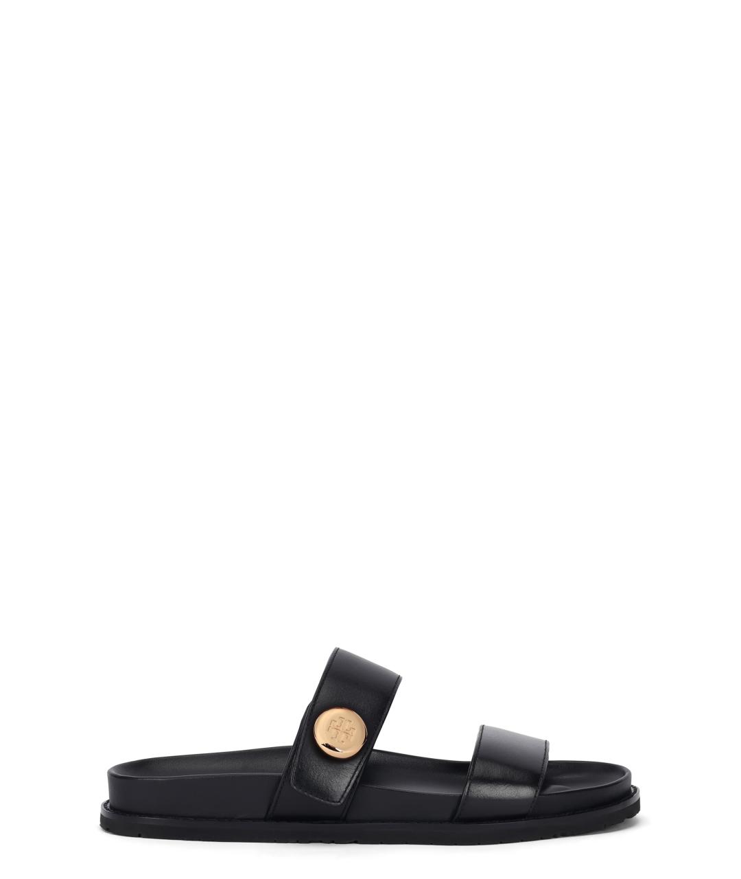 TORY BURCH Черные кожаные сандалии, фото 1