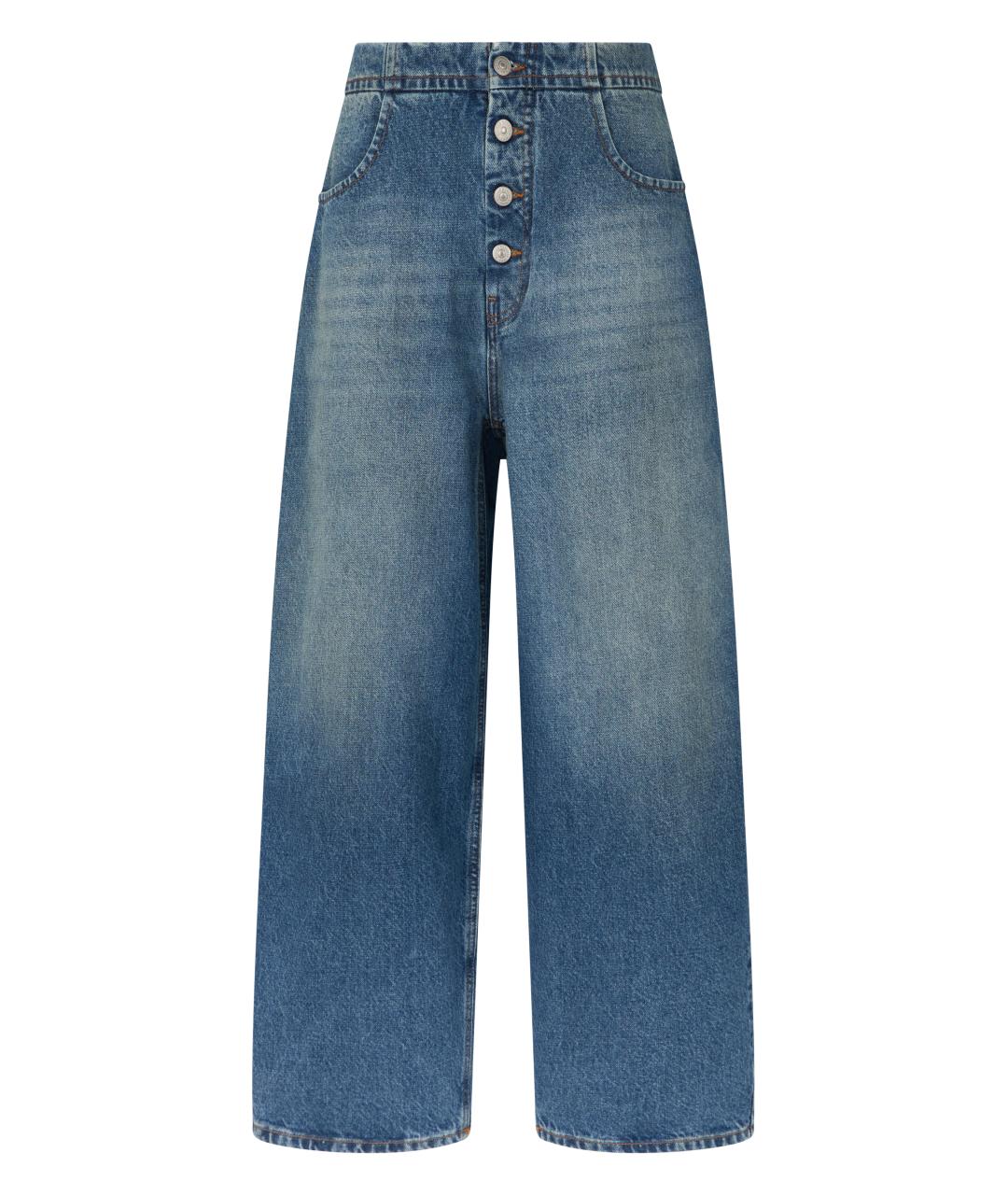 MM6 MAISON MARGIELA Синие хлопковые джинсы клеш, фото 1