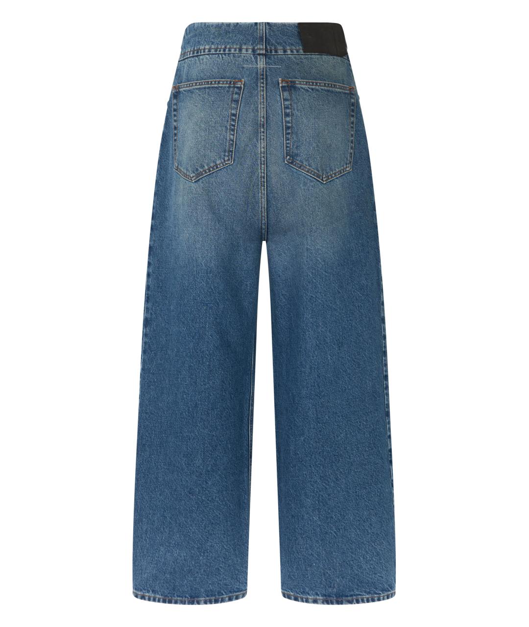 MM6 MAISON MARGIELA Синие хлопковые джинсы клеш, фото 2