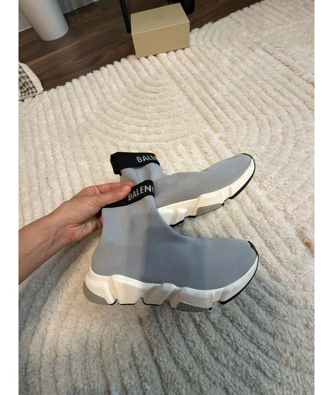 BALENCIAGA Серые текстильные кеды, фото 6