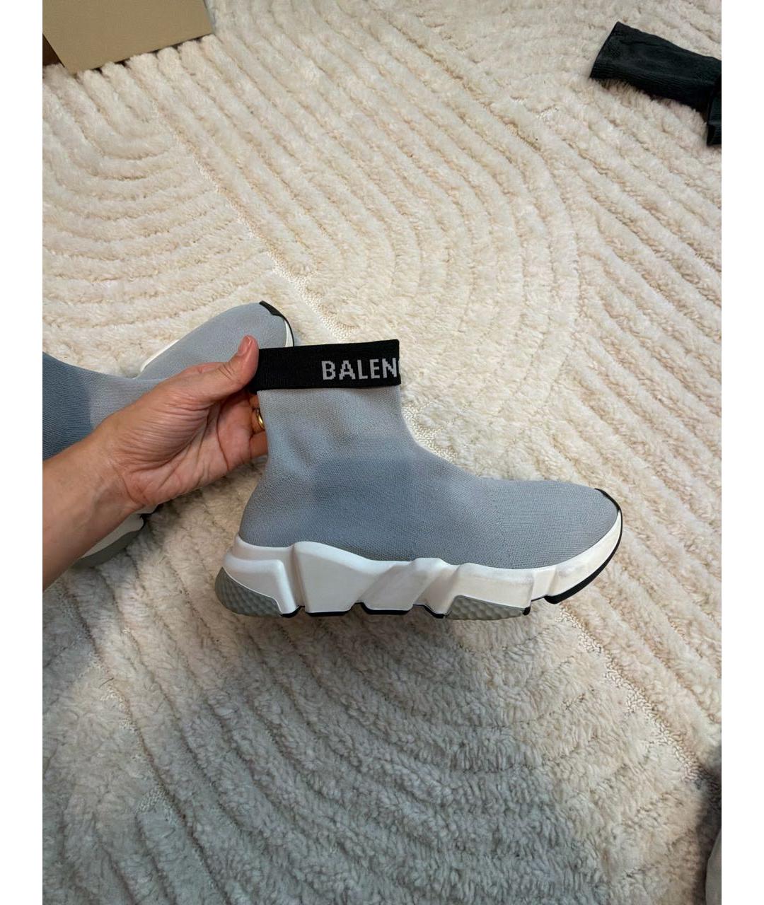 BALENCIAGA Серые текстильные кеды, фото 9