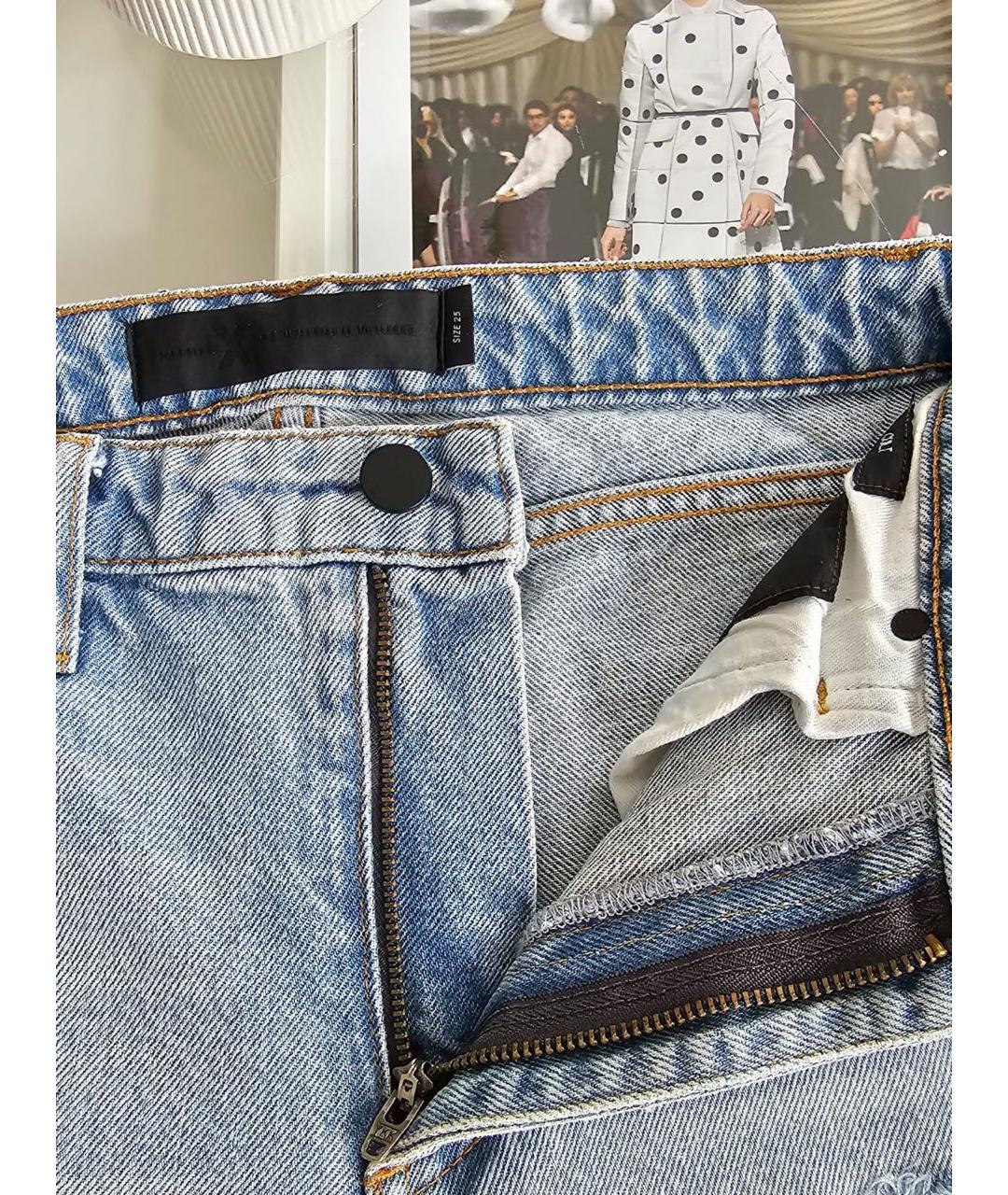 ALEXANDER WANG Голубые хлопковые джинсы слим, фото 6