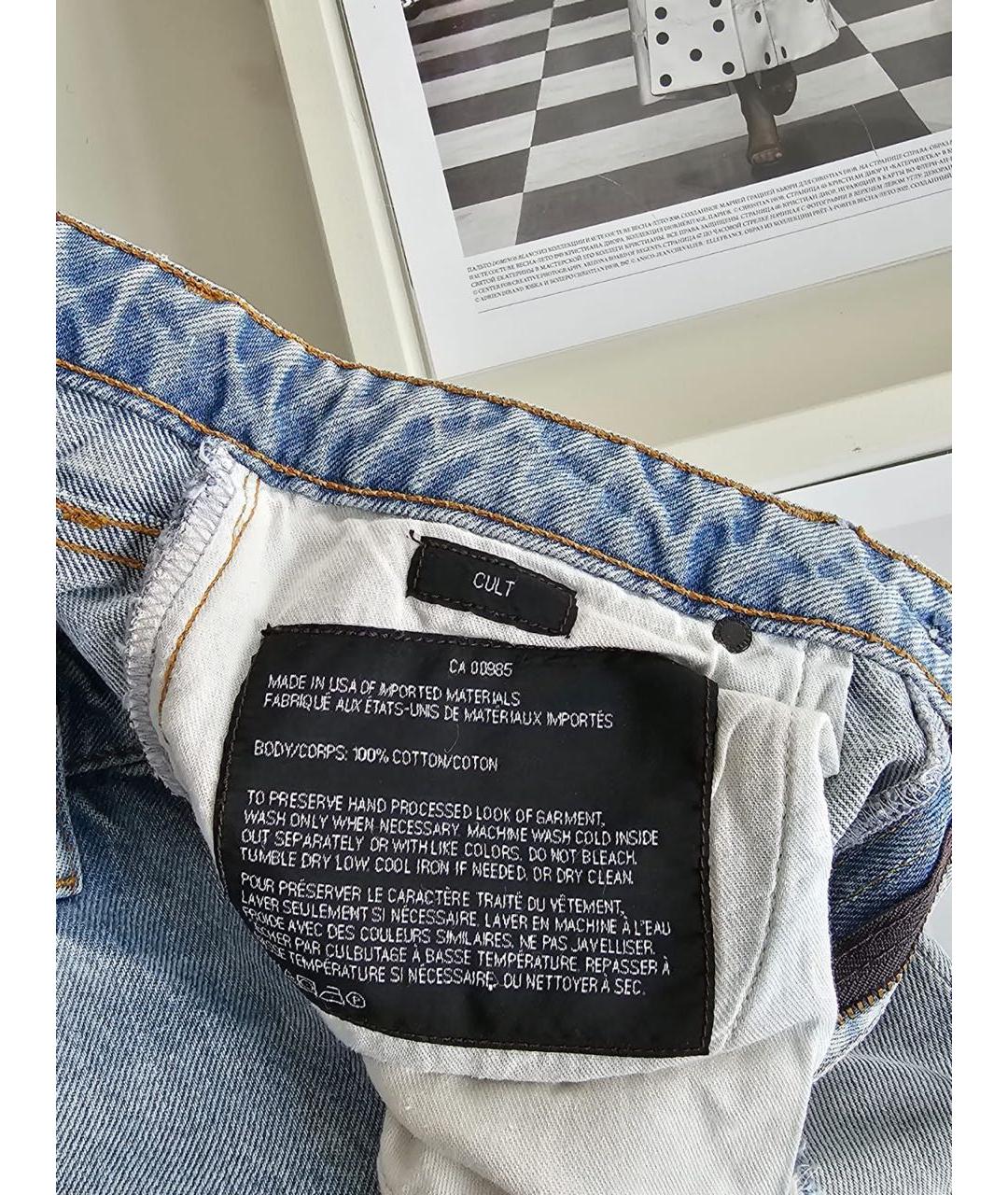 ALEXANDER WANG Голубые хлопковые джинсы слим, фото 7