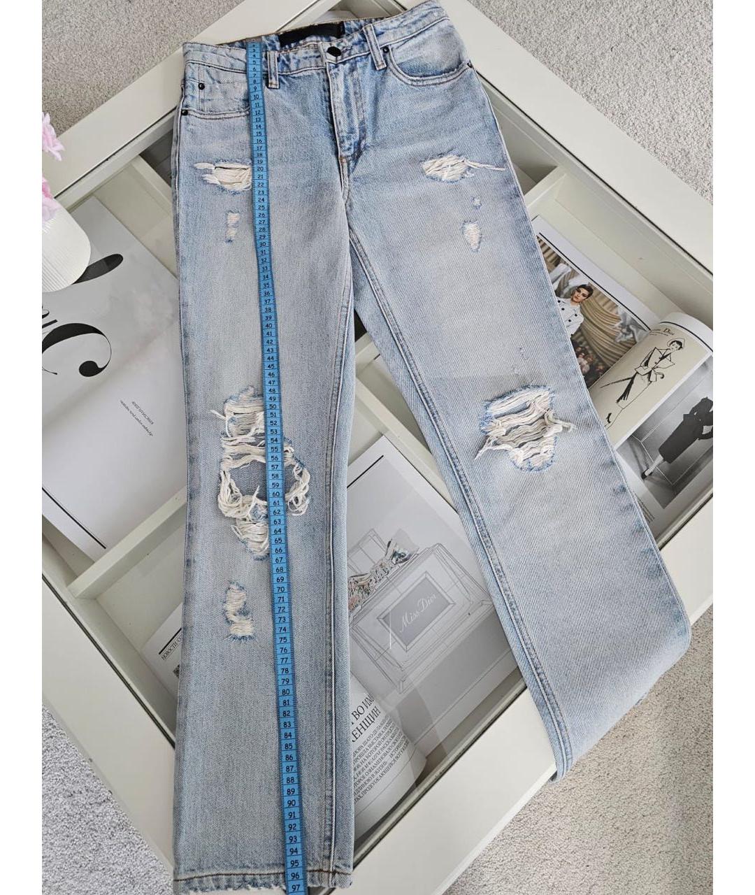 ALEXANDER WANG Голубые хлопковые джинсы слим, фото 3