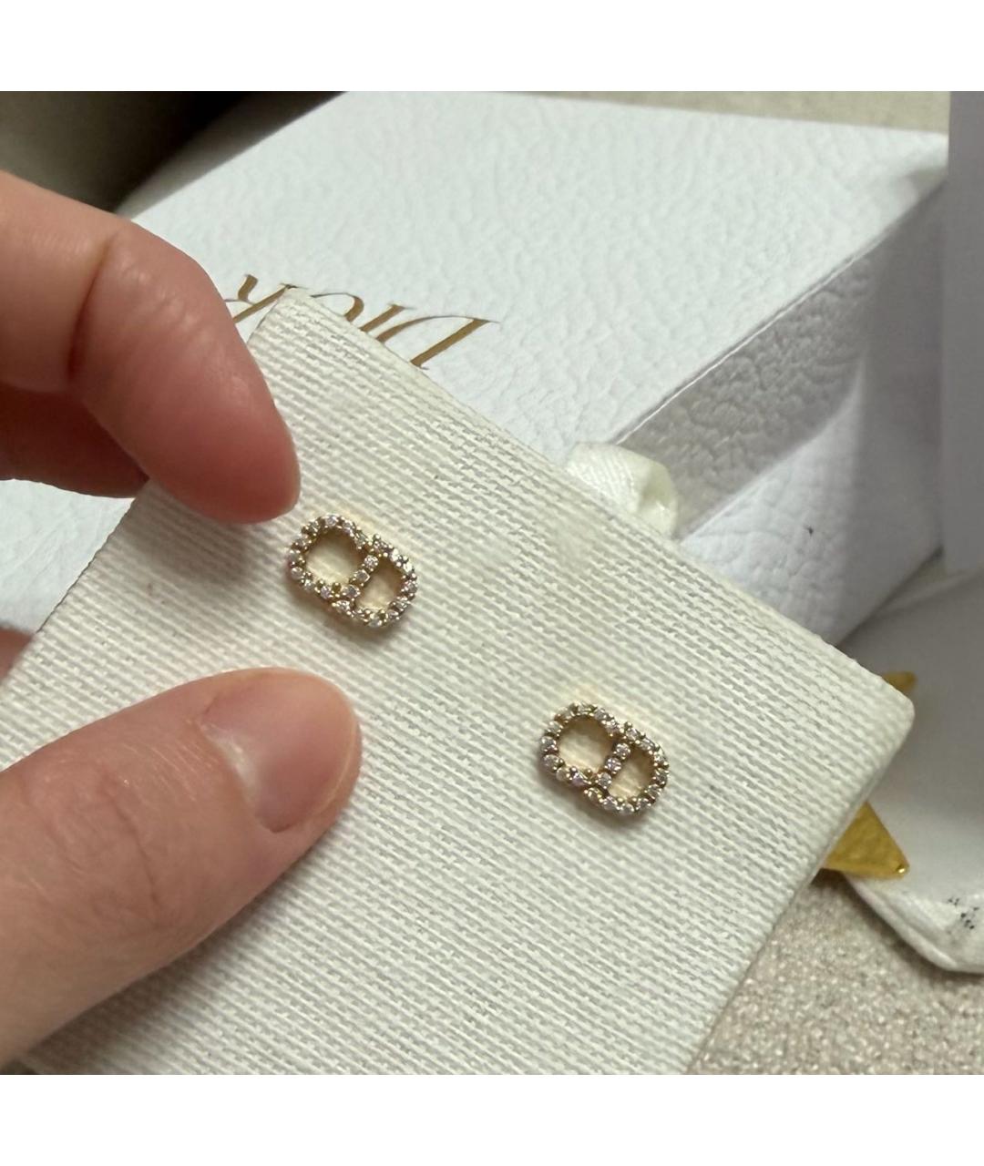 CHRISTIAN DIOR Золотые латунные серьги, фото 3