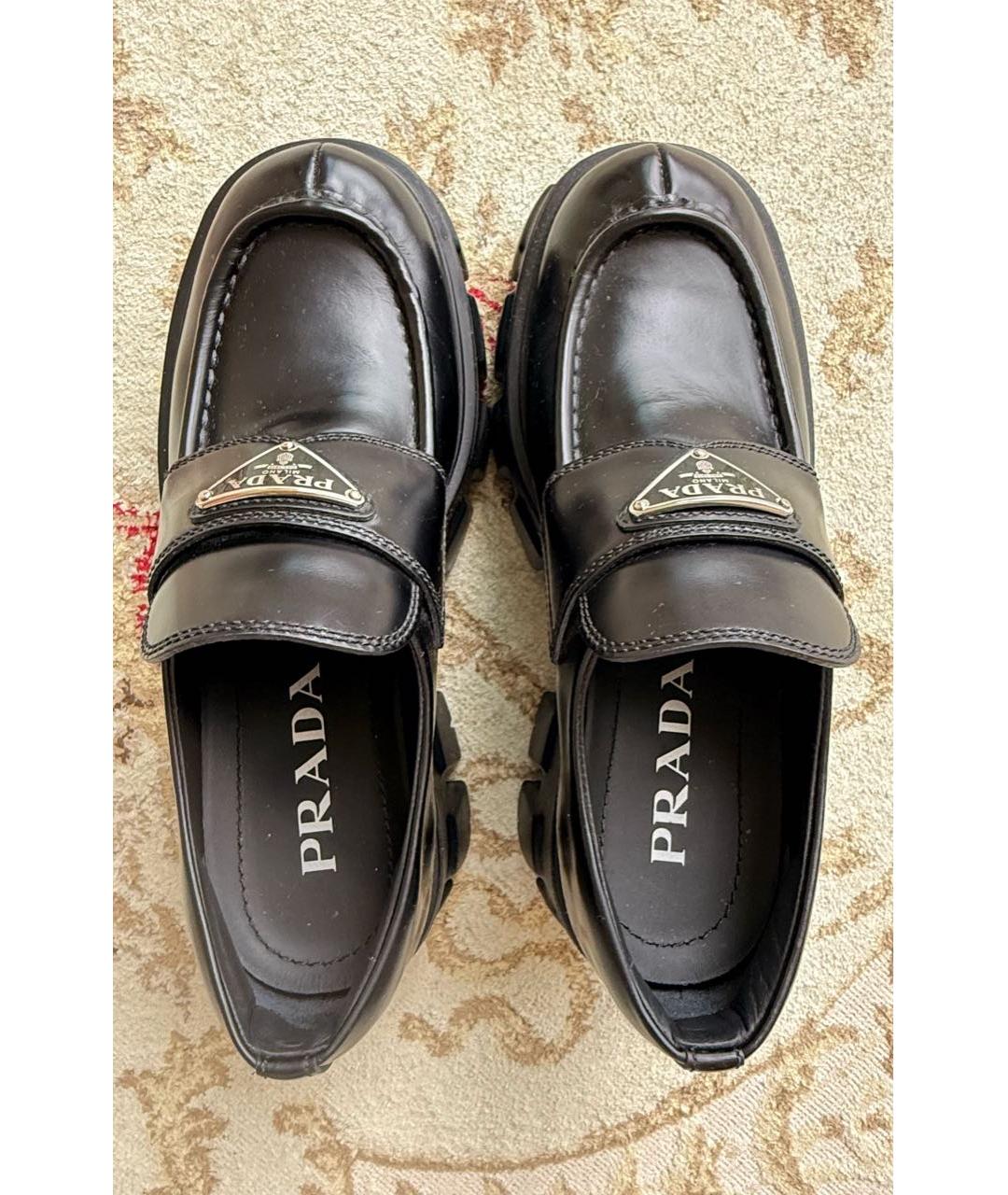 PRADA Черные кожаные лоферы, фото 3