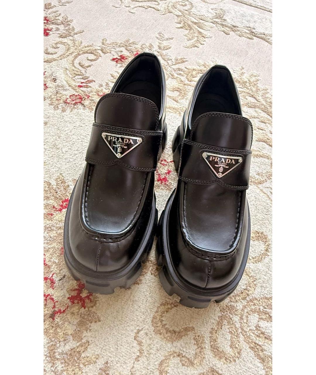 PRADA Черные кожаные лоферы, фото 2