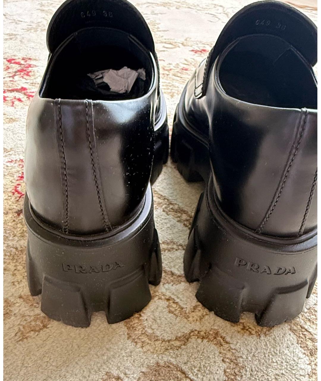 PRADA Черные кожаные лоферы, фото 4